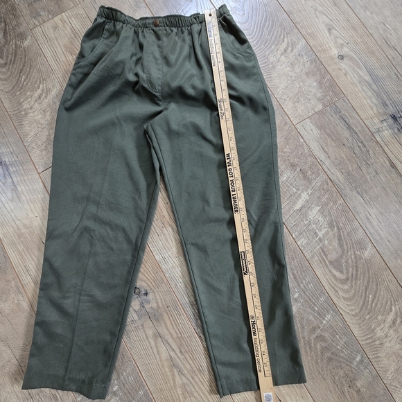 Alia Womens Size 12p Polyester Olive Green Pants - Picture 3 of 10